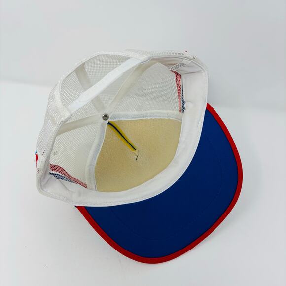 Vintage 3 Stripe 90's Trucker Hat Cap Snapback San Diego California Blue Red - Picture 6 of 7